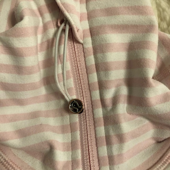 2 Piece Lululemon Jacket Tank Pink Tonka Striped - Picture 5 of 16